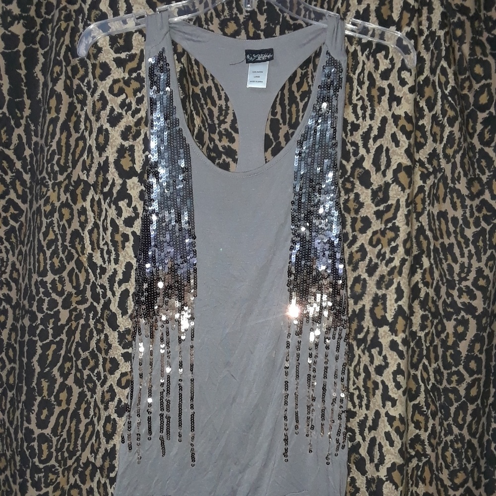 Glitter sequin tank top
